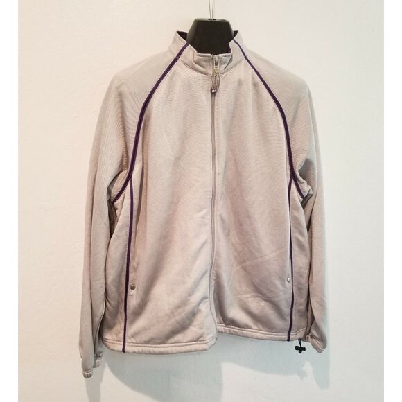 Yahoo Women's XL Full-Zip Jacket Beige Purple Tech from Holiday Company 2005 - Picture 1 of 8
